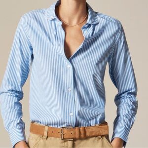 NWT J. Crew Jules club-collar shirt in striped cotton poplin Size 6